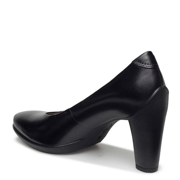 Ecco Sculptured 75 Sexy Black Leather Closed Toe Embossed Heel EU 41 US1… - Picture 3 of 12